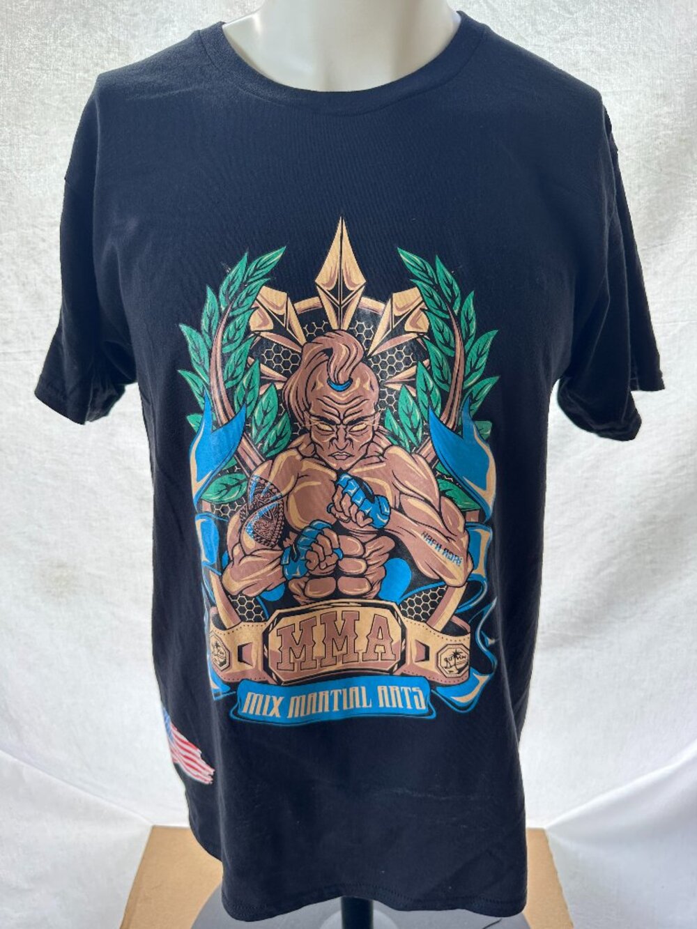 Guam Hafa Adai MMA Mixed Martial Arts Men's Black Shirt Large Gildan Premium